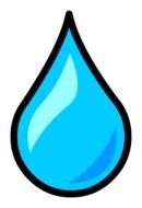 Water Droplet in black outline, drawing