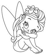 fairy as a black and white graphic illustration