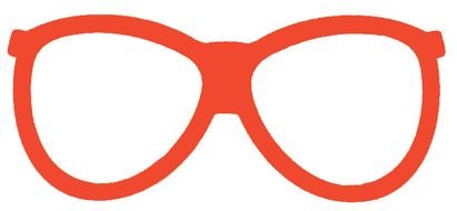Orange paper glasses clipart