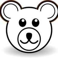 Bear 3 Head Cartoon Brown Black White Line Art Teddy Xmas