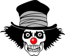 Skull With Hat Vector Art drawing
