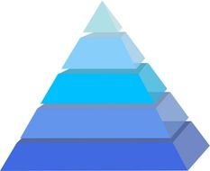 painted multilayer blue pyramid