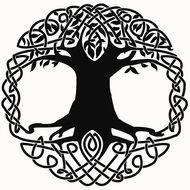 Celtic Knot, Tree Of Life, black Outline