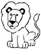 Lion sitting, Clip Art, Black And White