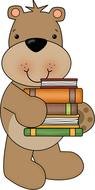 bear with books drawing