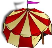 circus tent on a white background