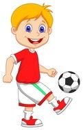 clipart of the Playing Football boy