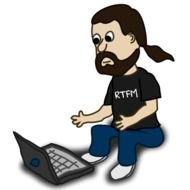 Man is sitting at the computer clipart