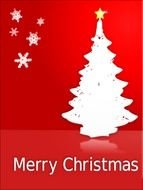 Clipart of Red Merry Christmas Card