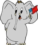 animated baby elephant with flag