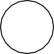 Black and white 20 sided polygon clipart