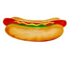hot dog with sausage and sauce