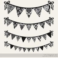 Black And White Damask Clip Art N2