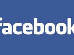 Facebook as a text on blue background