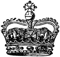 painted black and white royal crown on a white background