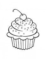 Clipart of colorless Cupcake