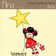 clipart of the girl and star