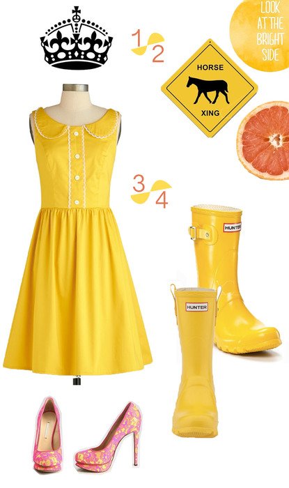 everything for a yellow dress as a picture for a clipart
