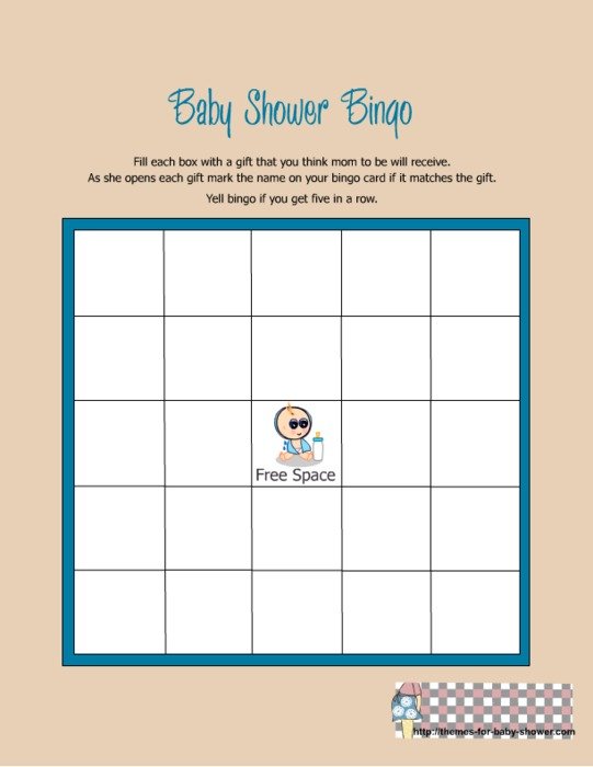 Free Printable Baby Shower Bingo Games