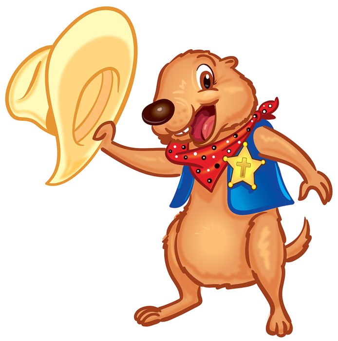 Cartoon Prairie Dog with wide hat in hand free image download