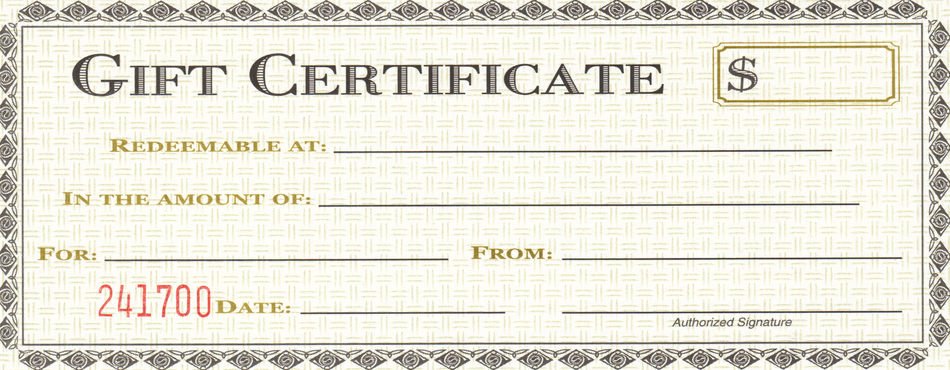 Gift Certificates drawing