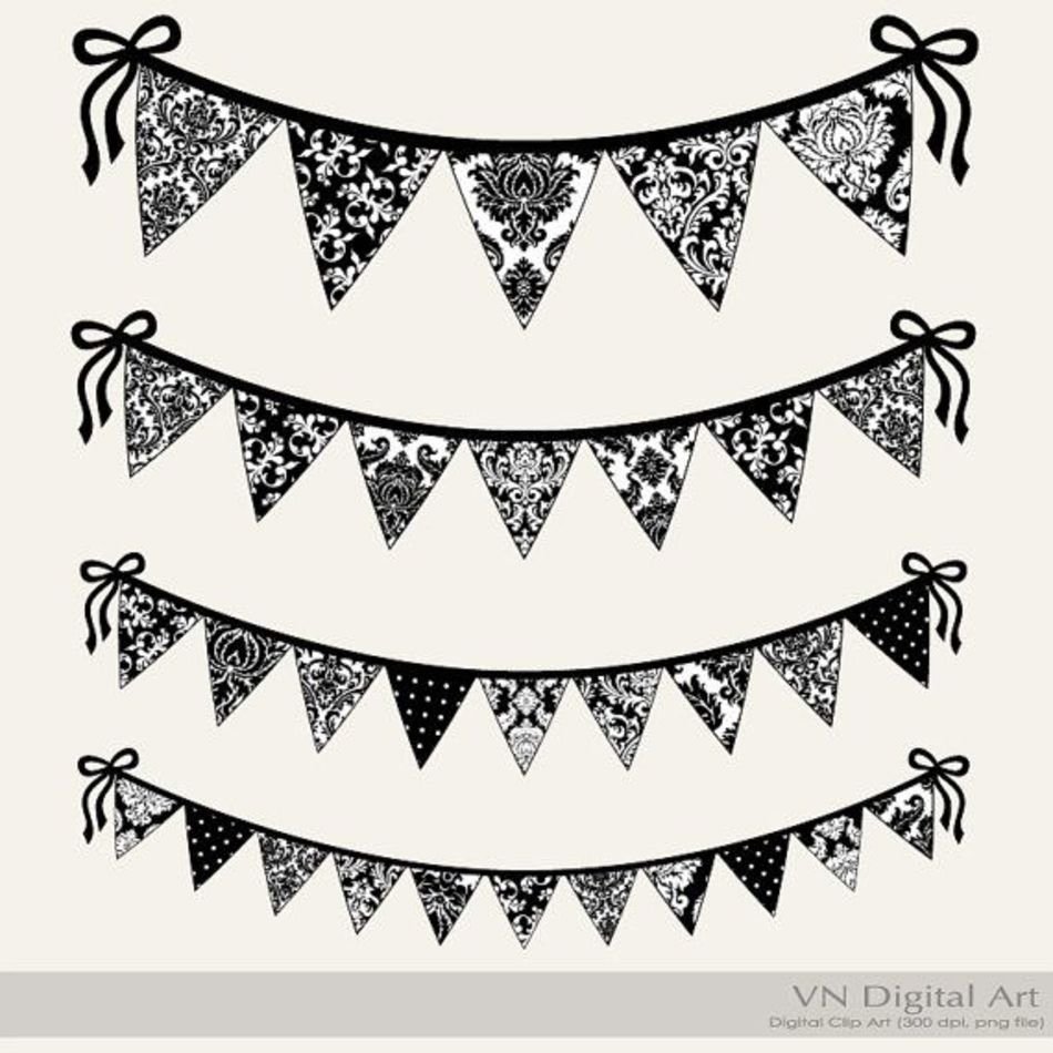 Black And White Damask Clip Art N2