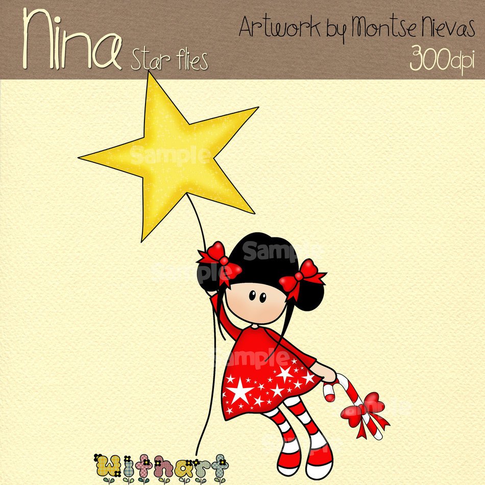 clipart of the girl and star