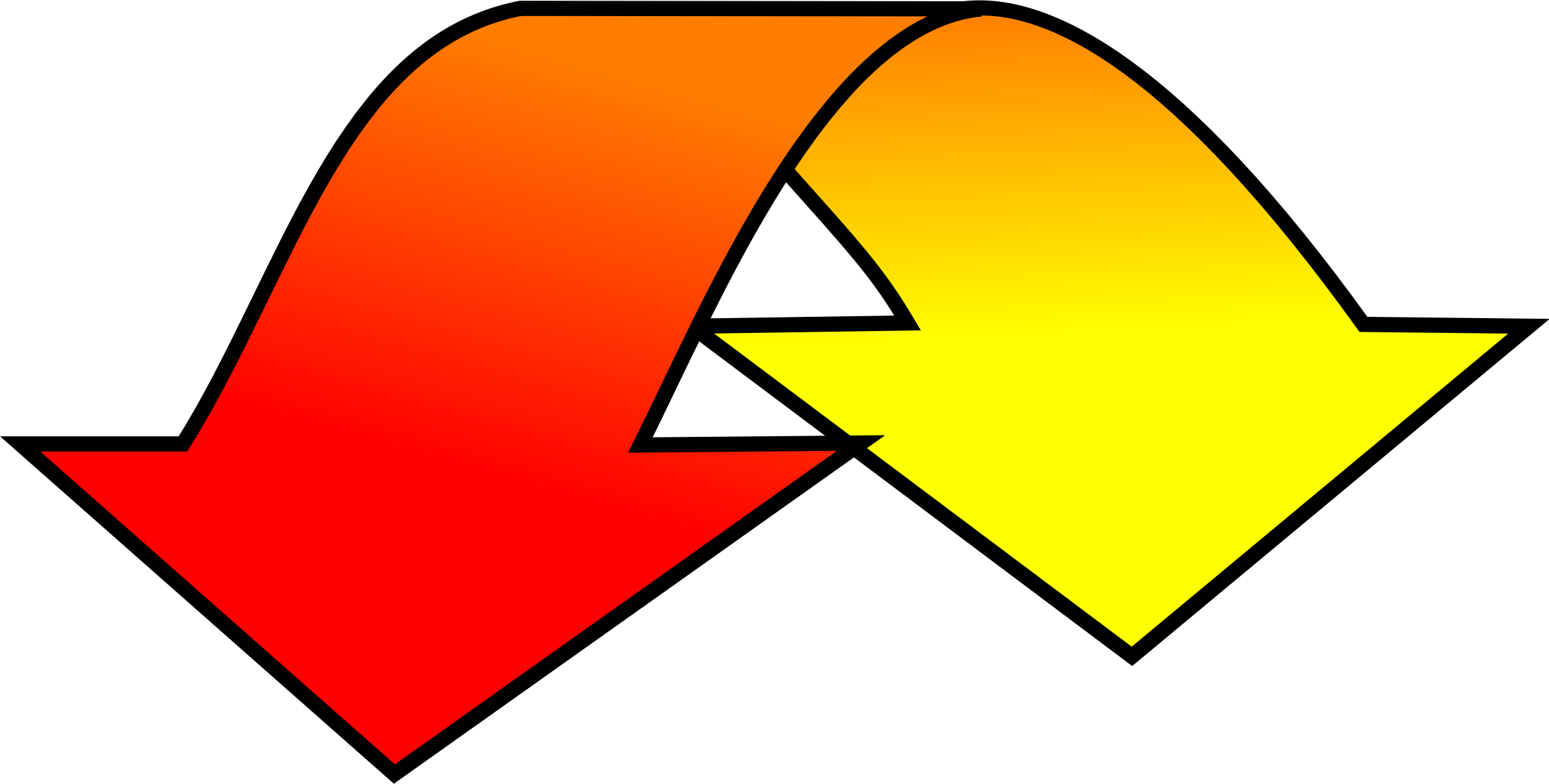 Curved red-yellow arrow free image download