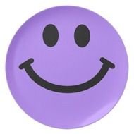 Blue Big Grin Smiley Face Plate