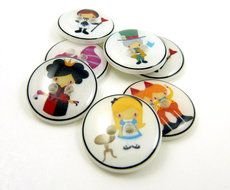 round candy with the image of cartoon characters