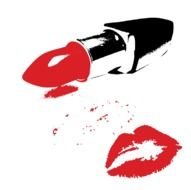 red lips stick drawing