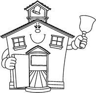 clipart of the cartoon Schoolhouse