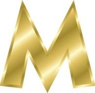 golden letter M on a white background