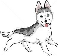 Siberian Husky Cartoon Clip Art