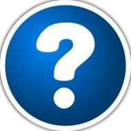 question mark on the blue button