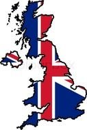 UK flag drawing on the UK map