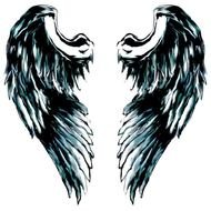 Gothic Angel Wings Tattoo drawing