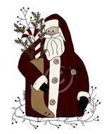 Primitive Christmas Santa Clip Art