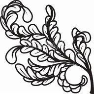 Black And White Leaves Clip Art N4