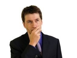 photo of a pensive businessman
