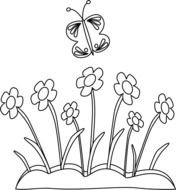 Black And White Flower Outline Clip Art N3