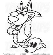 Black And White Cartoon Wolf