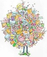 illustration of a tree of many pictures
