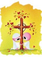 graphic illustration with a cross as a picture for clipart