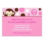 Monkey Birthday Invitations