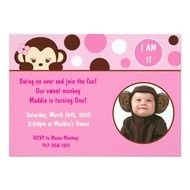 Monkey Birthday Invitations N2
