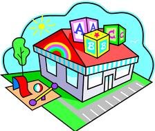preschool educational institution as a colorful picture