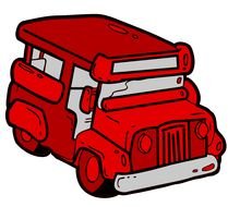 cartoon red jeep
