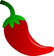 Hot Pepper red green Clip Art drawing