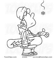 Snowboard Drawing Black And White Cartoon Line